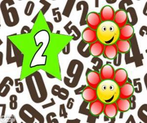 Puzzle Αριθμό 2 σε ένα αστέρι με δύο λουλούδια